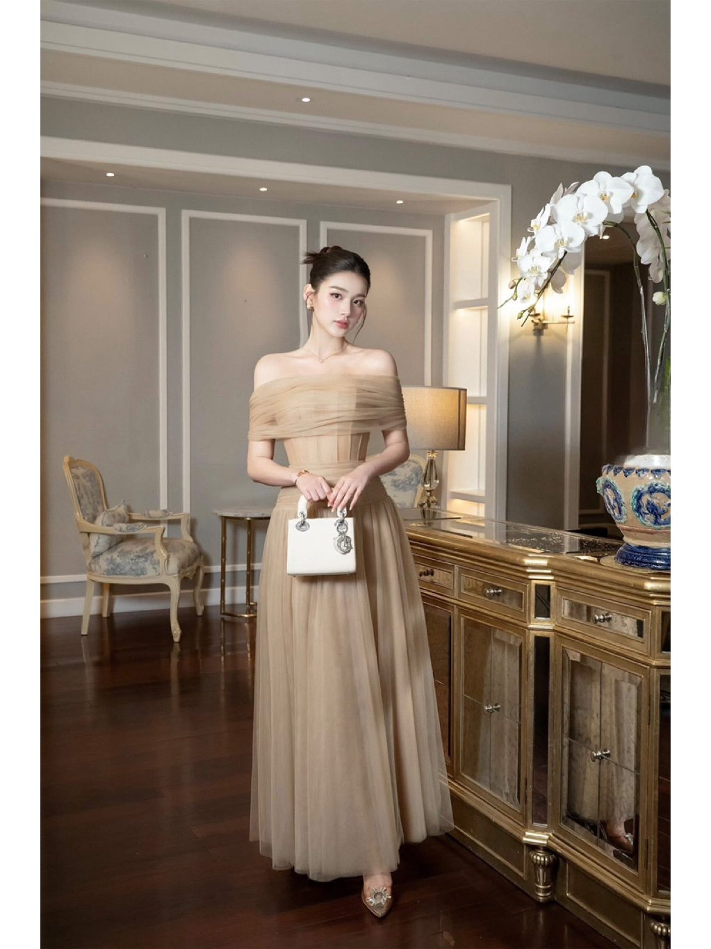 Nyra Chouchou 露肩優雅長裙