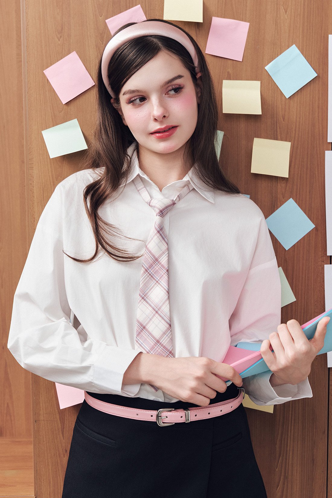 DOTTIE White Long Sleeve Shirt - T1217