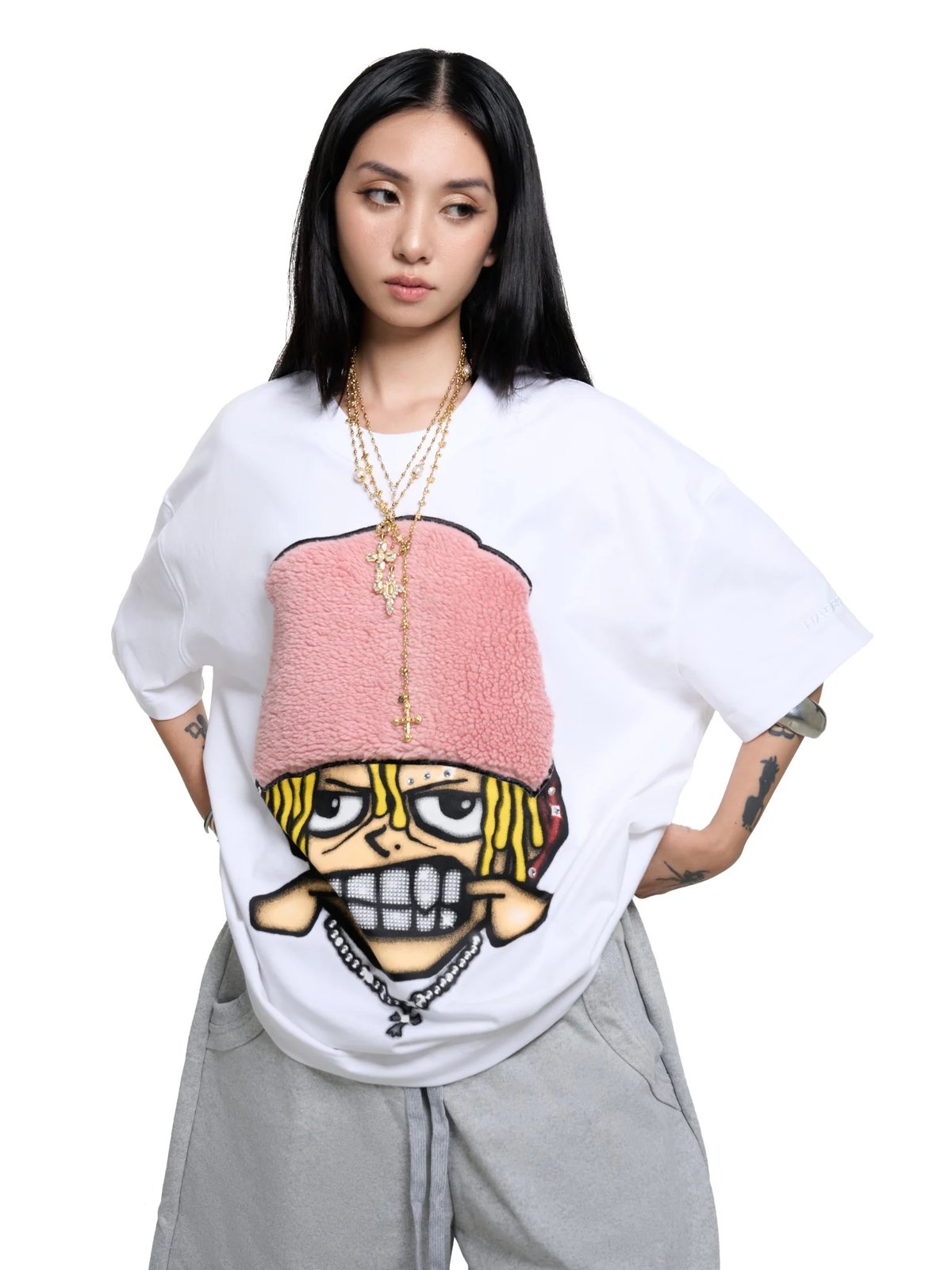 HADES Fluffy Grill Graphic Tee - White