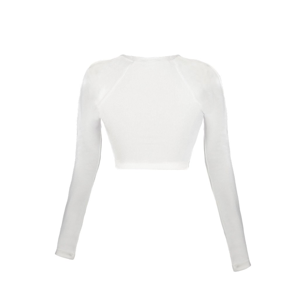 SISTERS Neva Ribbed Long Sleeve Square Neck Crop Top
