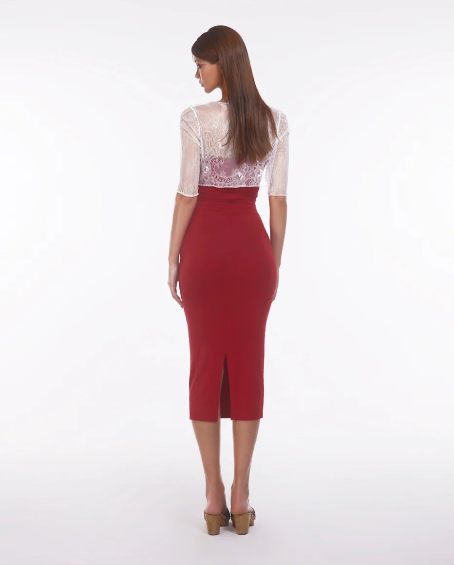 HUELLEYROSE BURN 001 Dress - Red