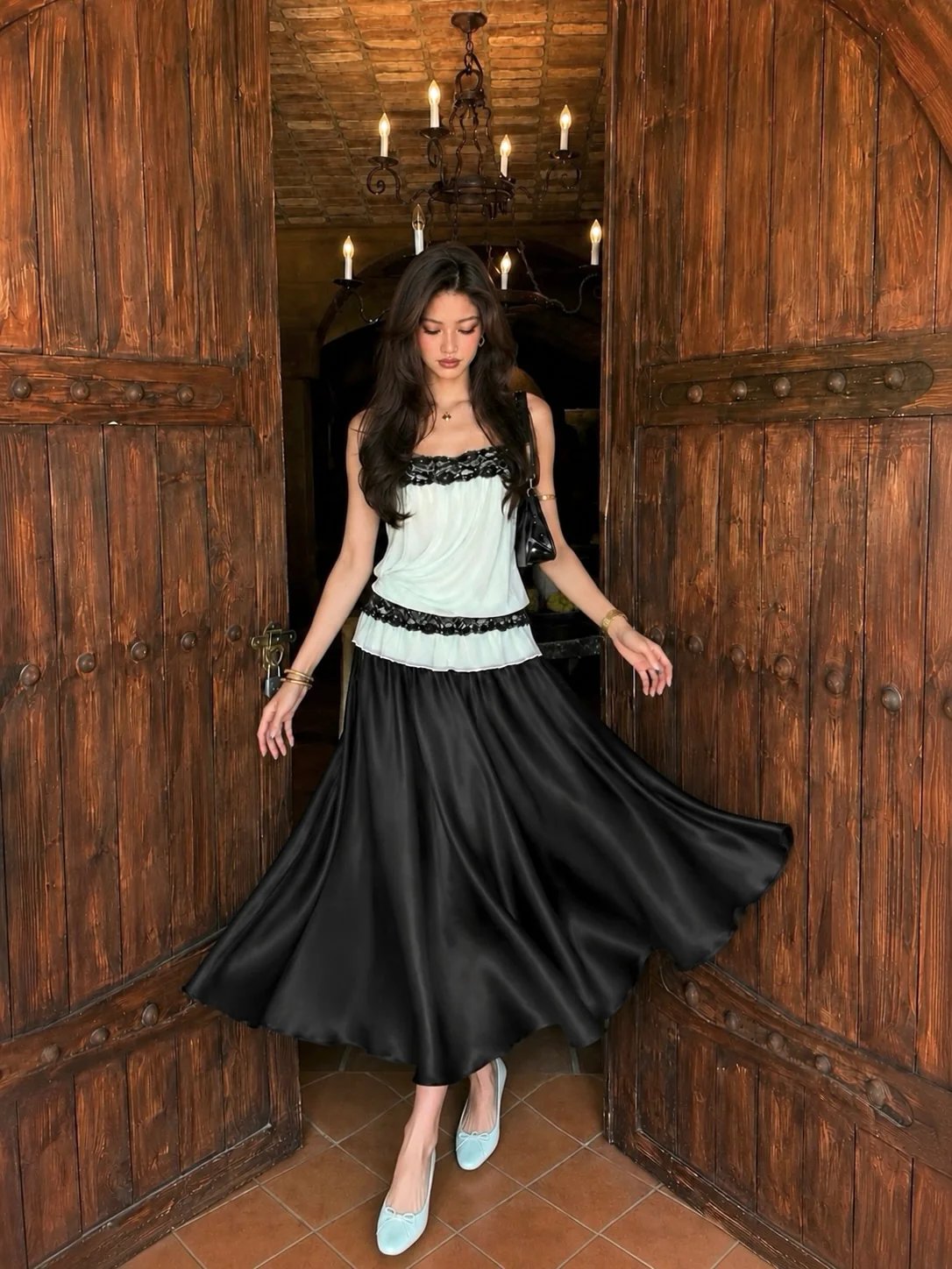 Sugar Crush Rechic Silk A-Line Maxi Skirt 絲綢 A 字長裙