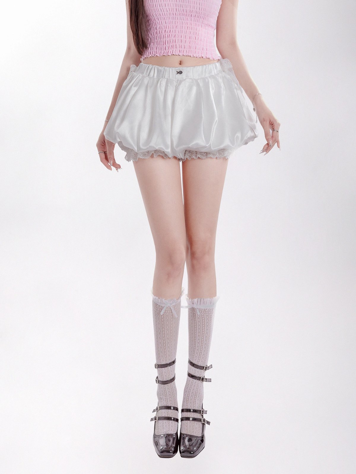 DKMV Tafta Pumpkin Skirt with Lace Trim