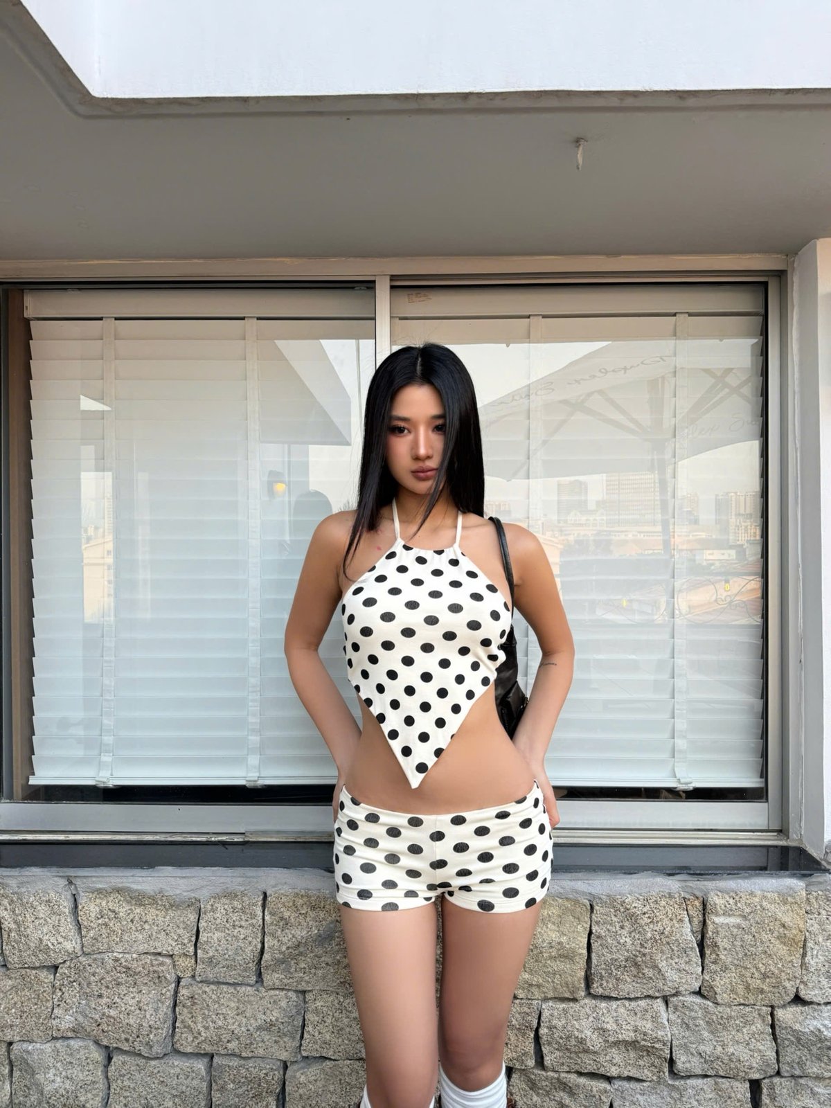 KILLSYSTEM LENA Polka Dot Halter Bikini Set