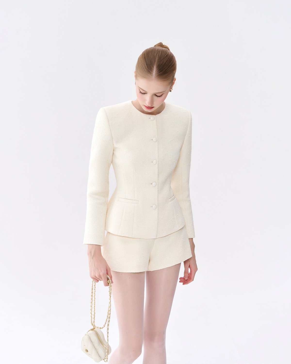 REDBEAN Charlotte Jacket and Shorts Set - Cream