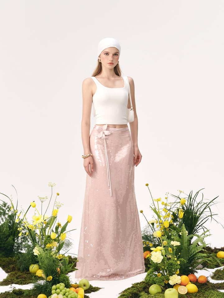 REDBEAN Mira Sequin Skirt