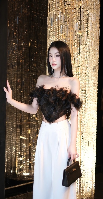 THAOBIBI 露肩花瓣裝