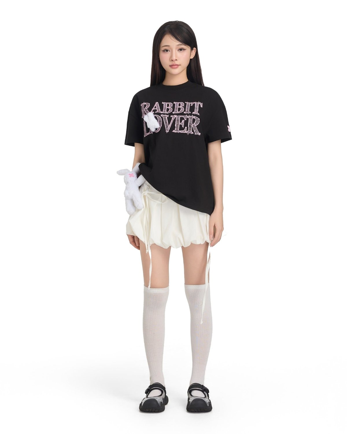 BAD RABBIT Fan Rabbit Boxy Tee 刺繡兔子圖案寬鬆T恤