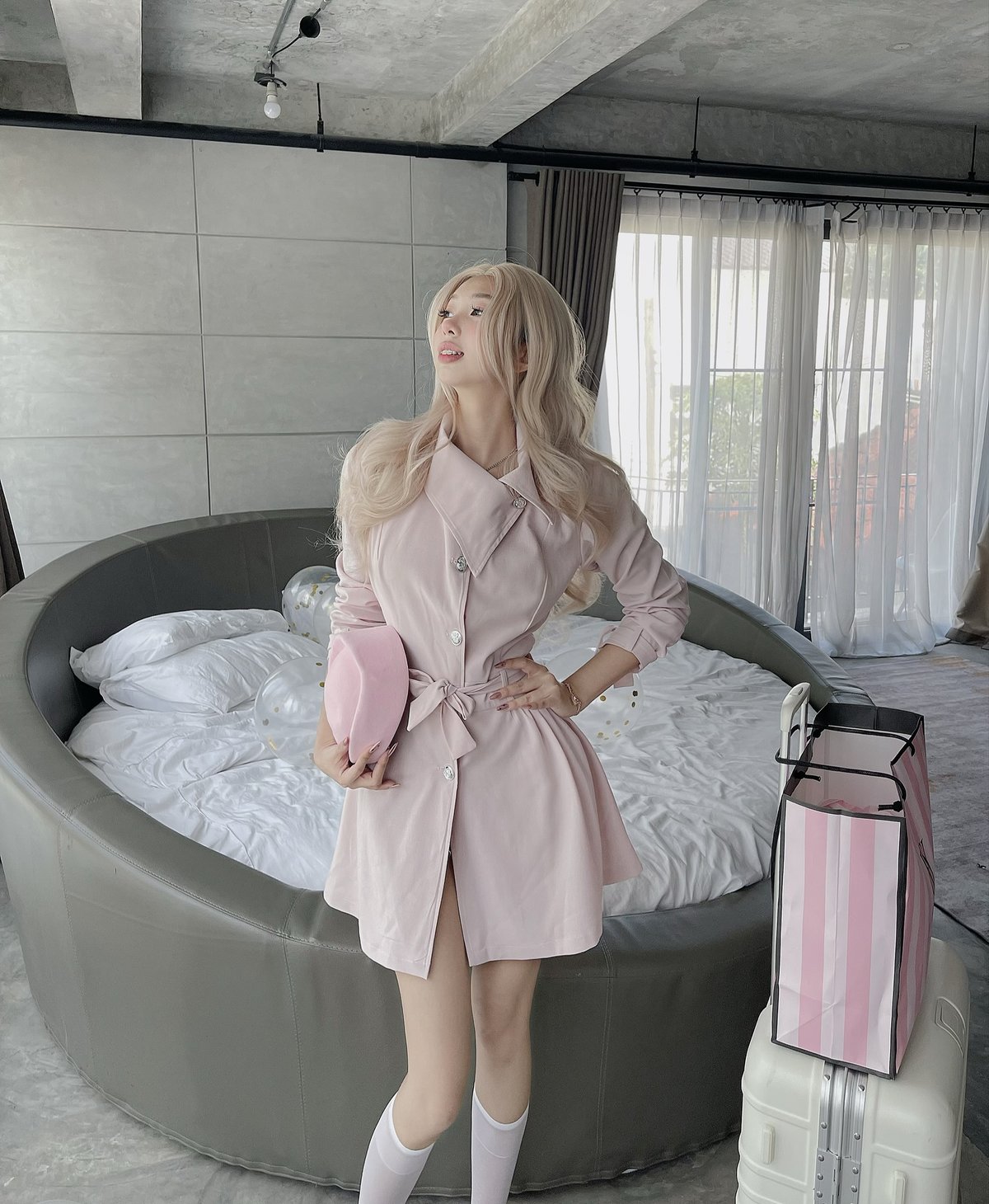 Bandarsaya Jessica Trench Coat Dress
