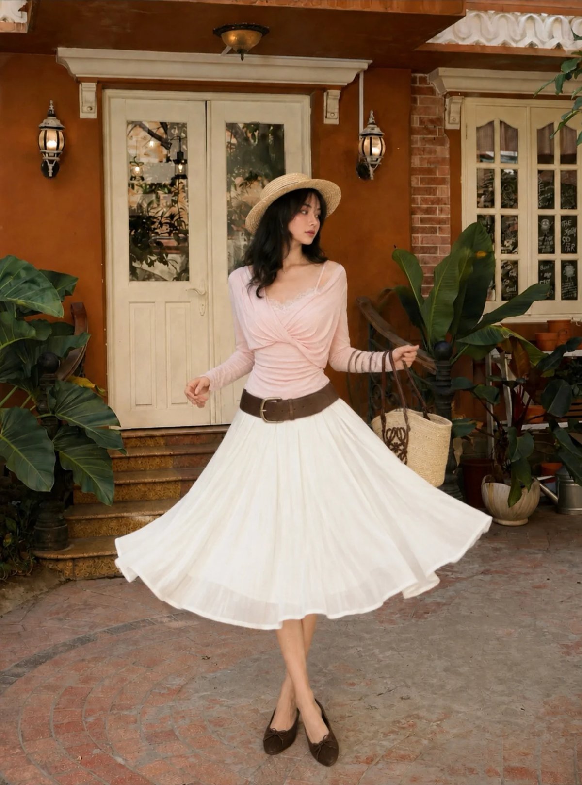 Sugar Crush Rina Pleated Organza Midi Skirt Maison Des Fleurs Collection 閃爍歐根紗百褶中長裙