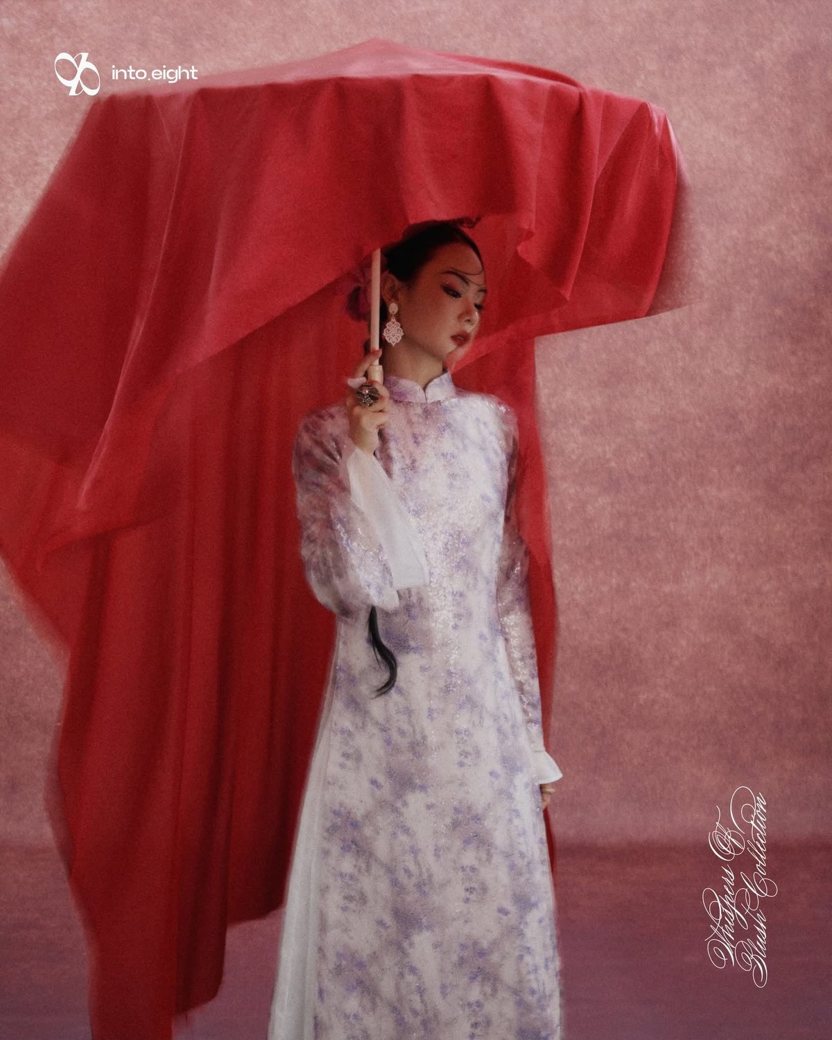 into.eight Áo Dài Nhã Sequin and Organza Long Dress