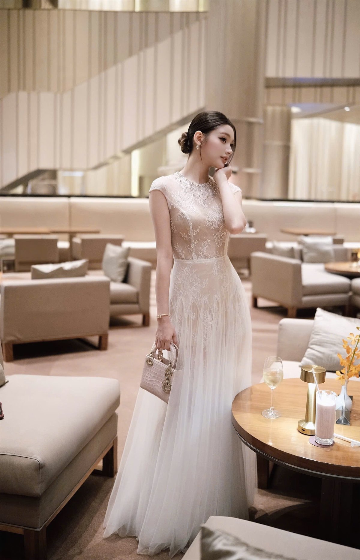 CHOU CHOU 翻領長款禮服長裙