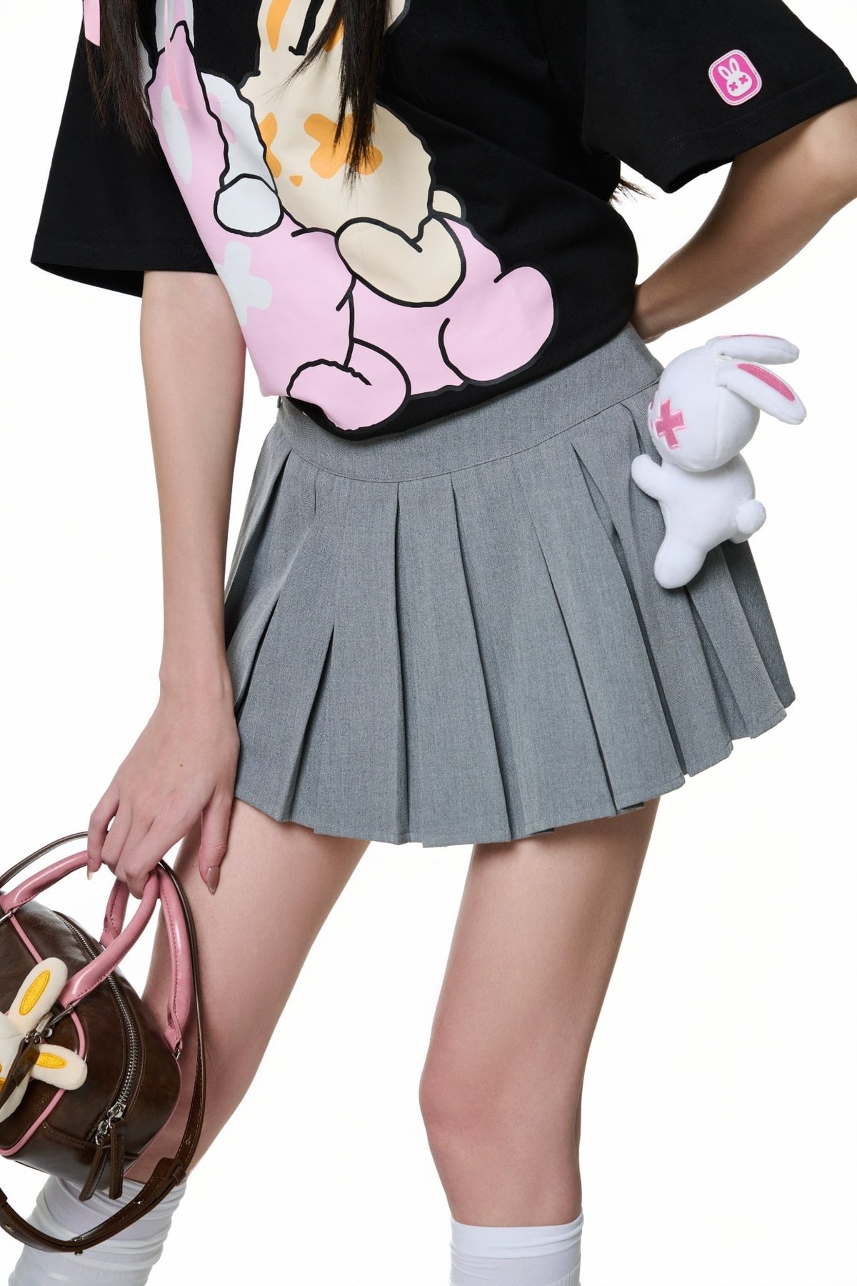 BAD RABBIT Fluffy Rabbit 百褶迷你裙