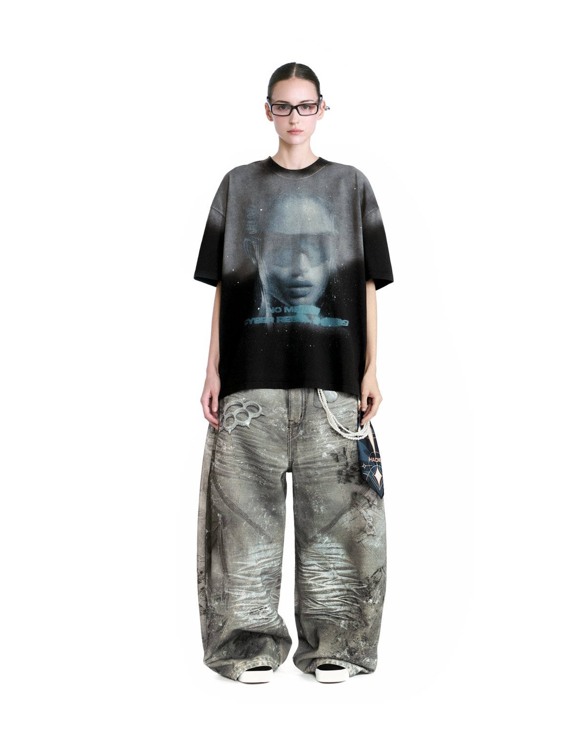 HADES Matrix Wash 潮流水洗印花 T-Shirt