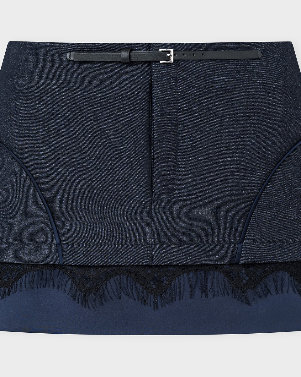 DEAR JOSÉ Scarlet Rose Mini Skirt - Navy
