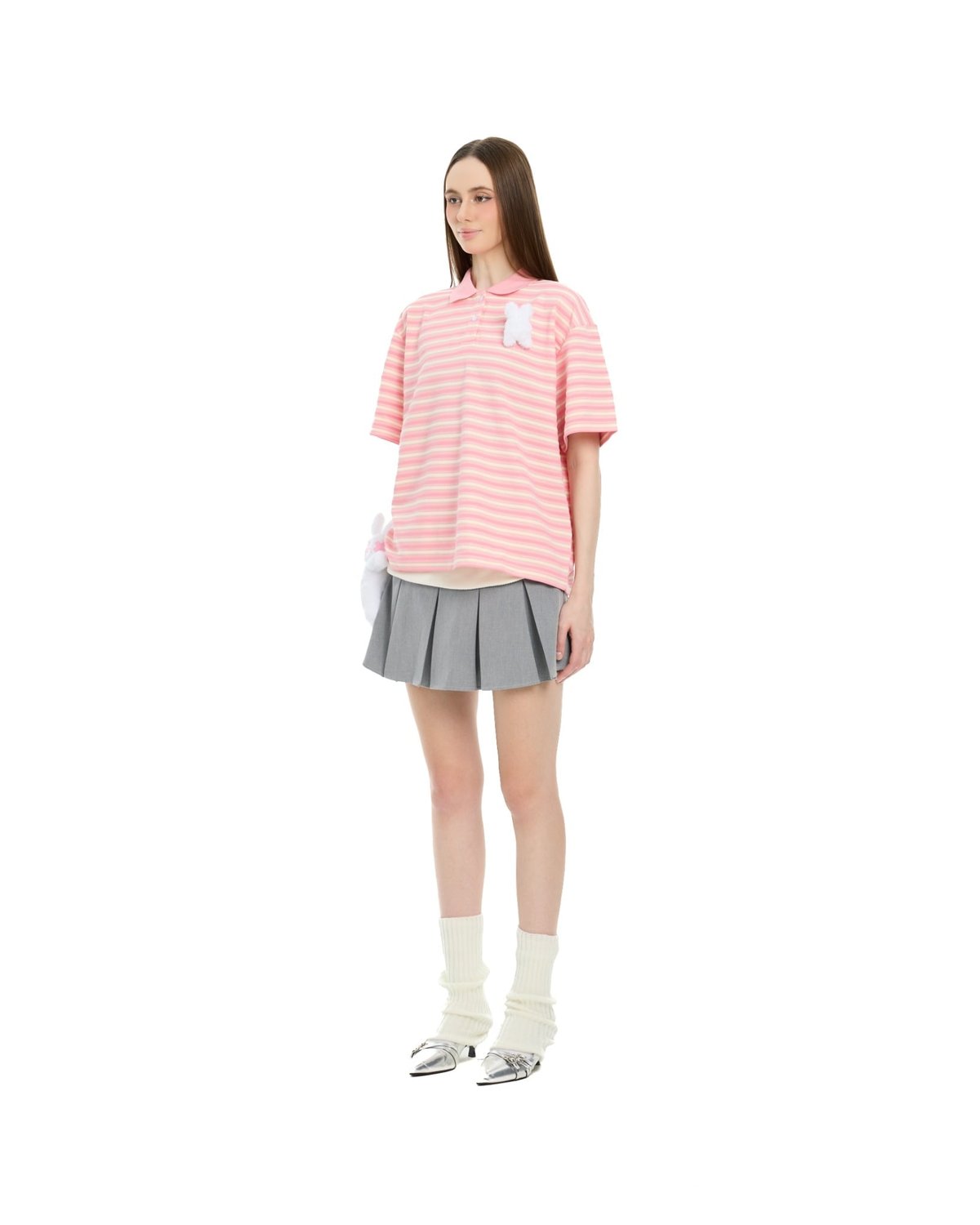 BAD RABBIT Sweetie Rabbit 條紋翻領 Polo 上衣