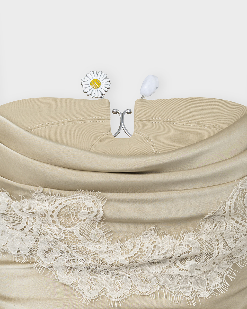 DEAR JOSÉ Close To You Sateen Cami Top - Beige