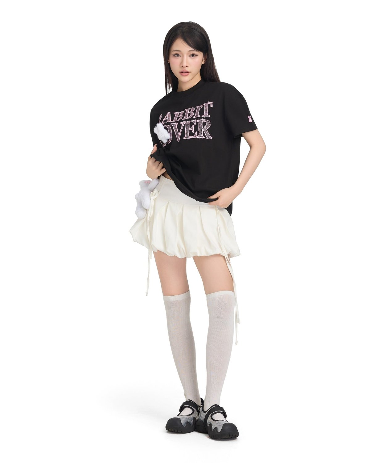 BAD RABBIT Fan Rabbit Boxy Tee 刺繡兔子圖案寬鬆T恤