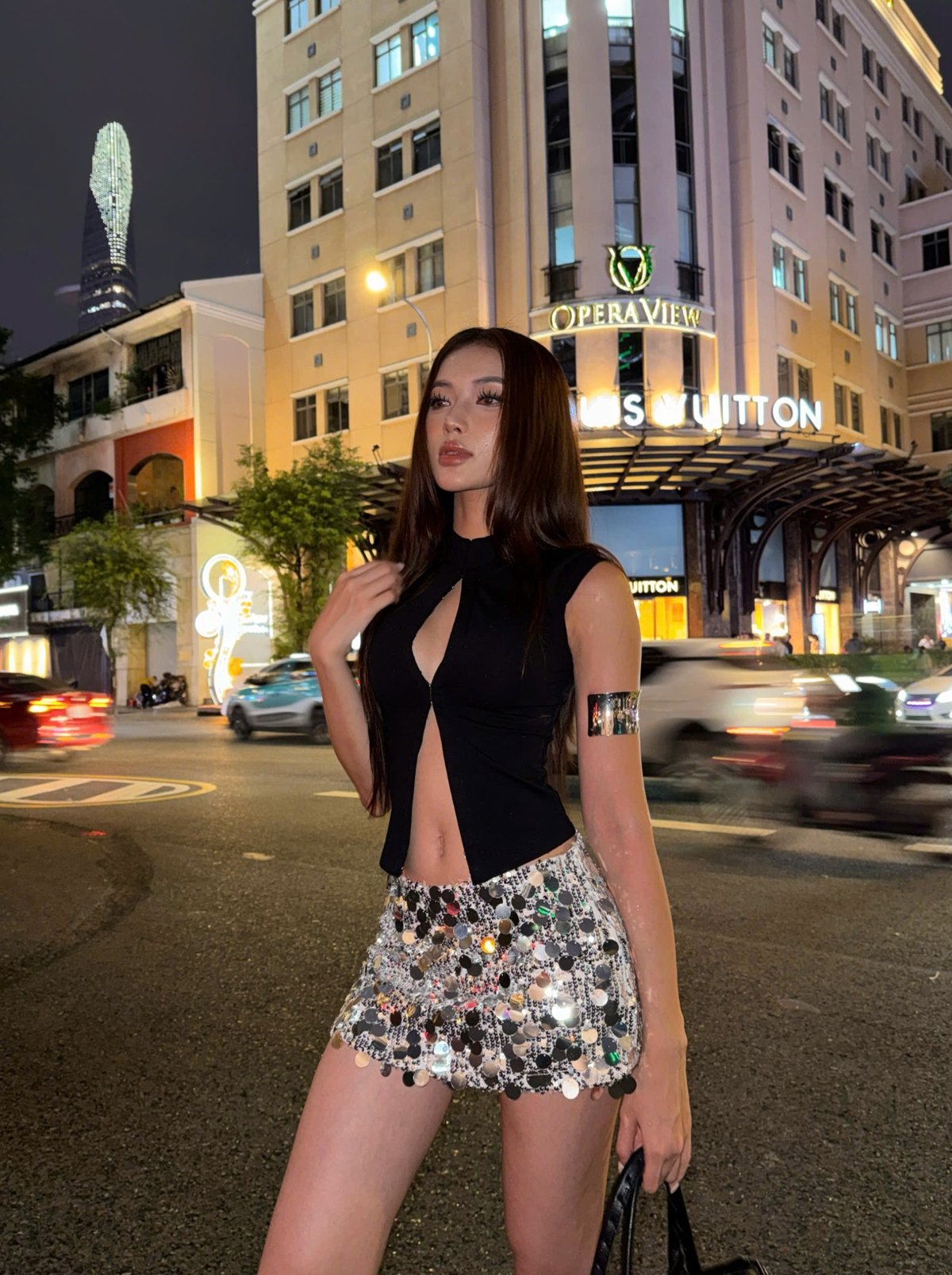 KILL SYSTEM LAMA Corset Style Mock Neck Cut-out Top