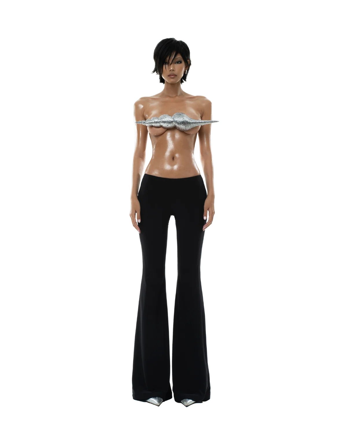 HUELLEYROSE Lorelei 3D Printed Seashell Top - Silver