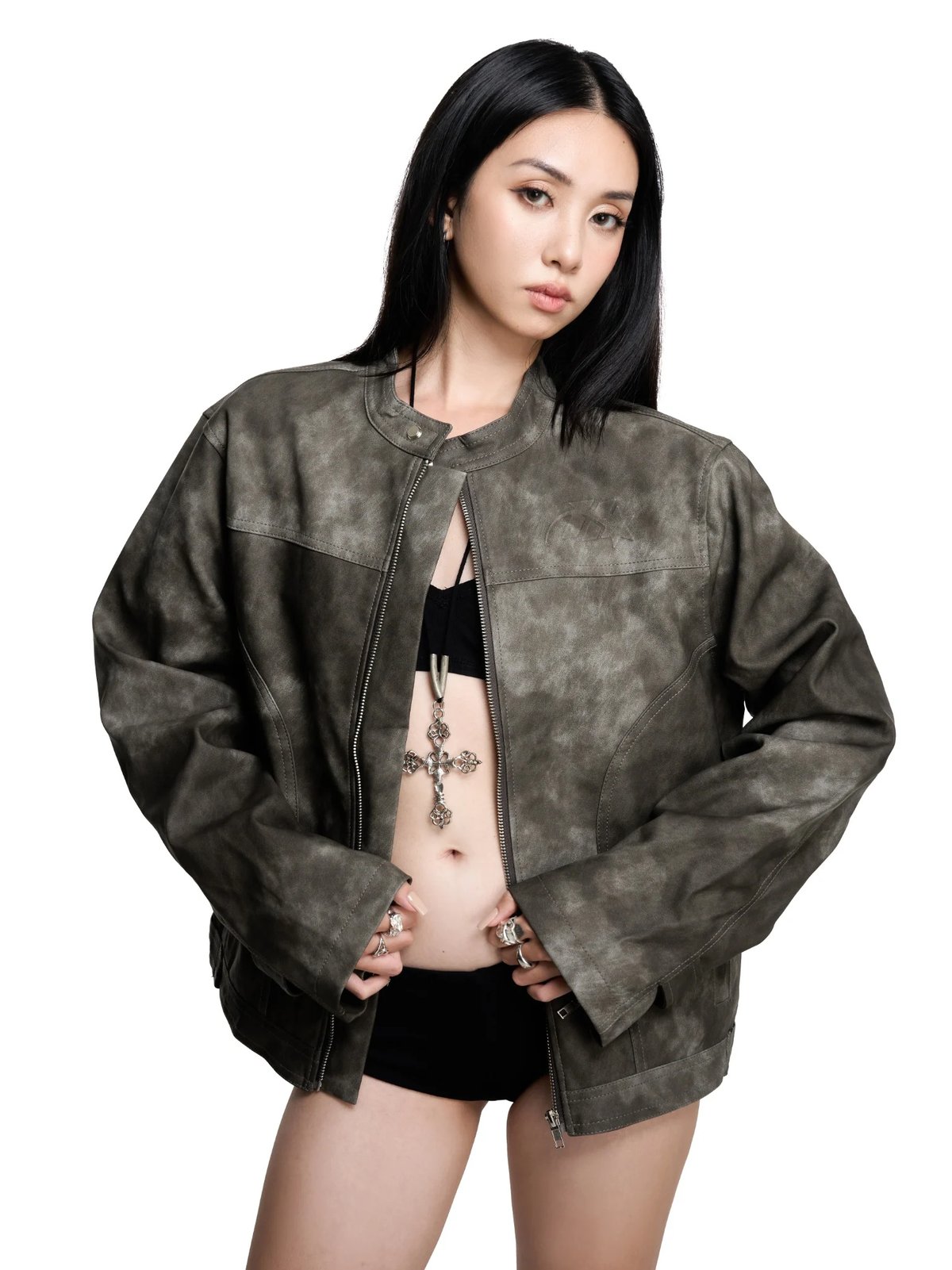 HADES Black Wax Biker Jacket