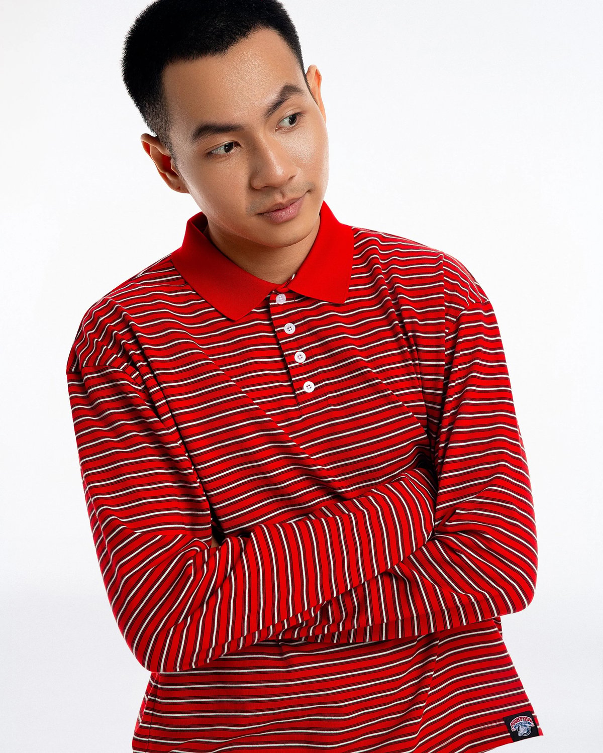 PUSH PUSH OLLY Striped Polo Tee 紅色條紋 Polo 上衣