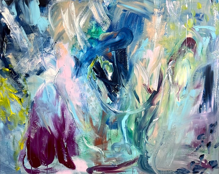 Original acrylic abstract — "LIKE NOBODY IS WATCHING" · 150 × 120 cm by Monica Maja Richardson