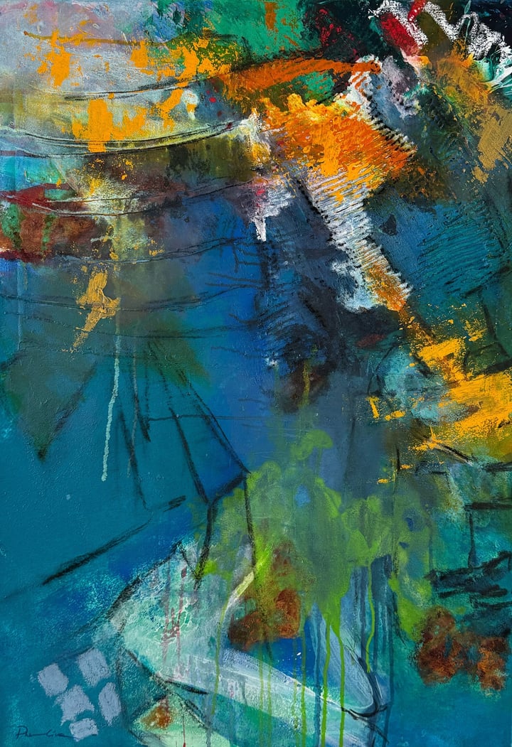 Original mixed media on canvas A dream, Multi-Colour — "A Dream To Finish" · 70 × 100 cm by Pinar Civan