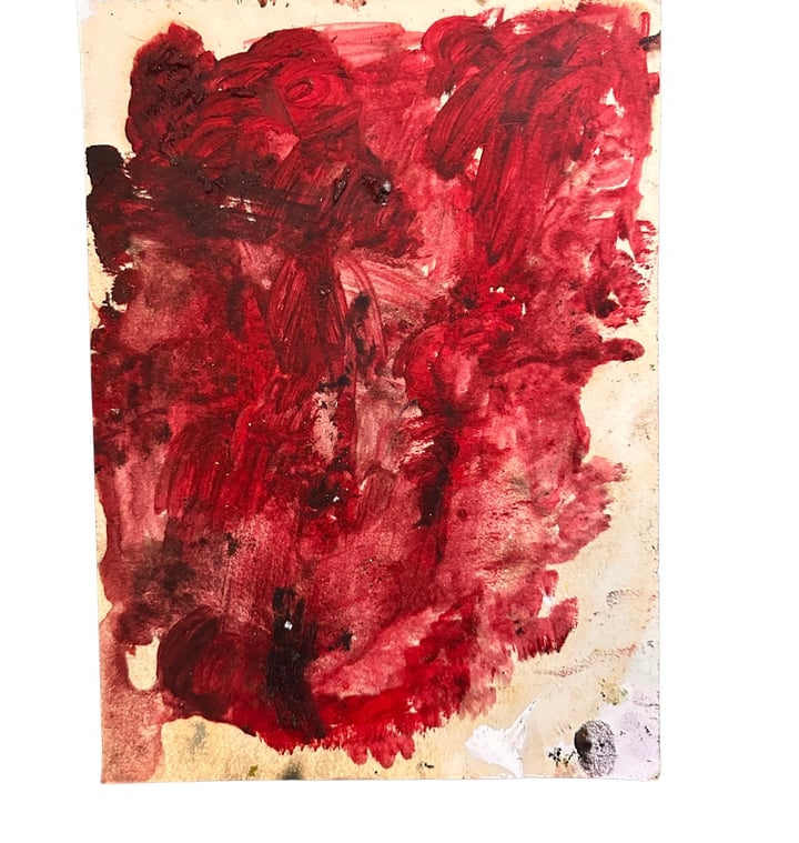 Original linseed oil and oil paint landscape, warm — "Untitled" by Kat Holmes