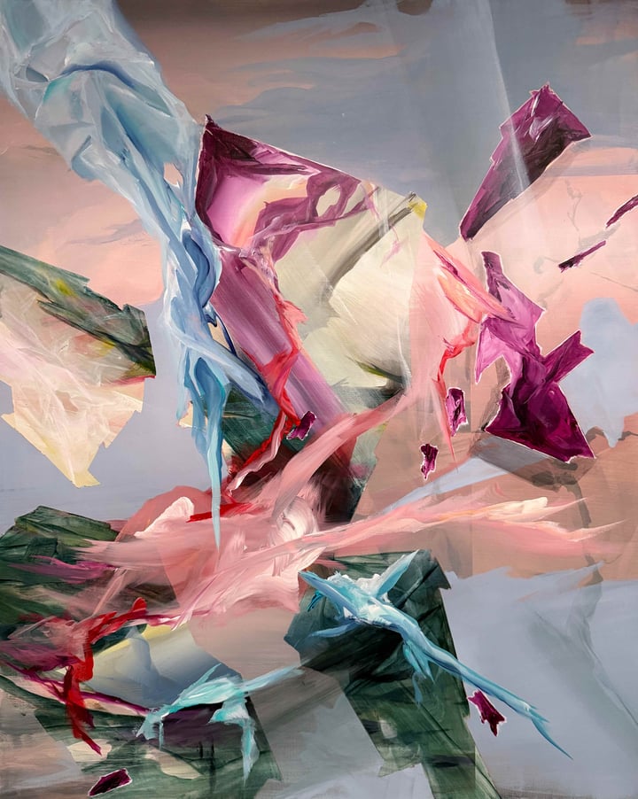 Original acrylic on canvas Landscape, nature, Multi-Colour — "Timeless 26-38521" · 80 × 100 cm by Brigitte Puschmann