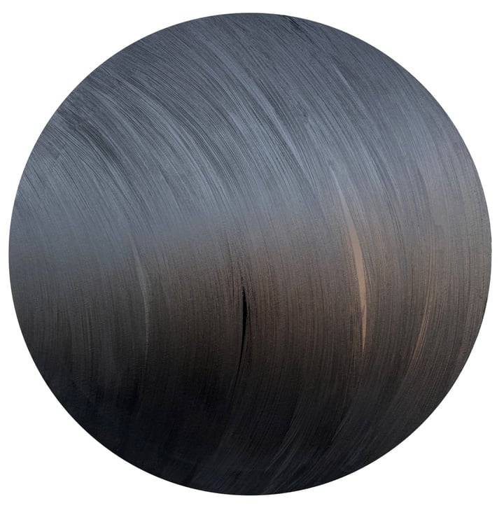 Original oil Abstraction, Black — "Continuous" · 80 × 80 cm by Iva Urban