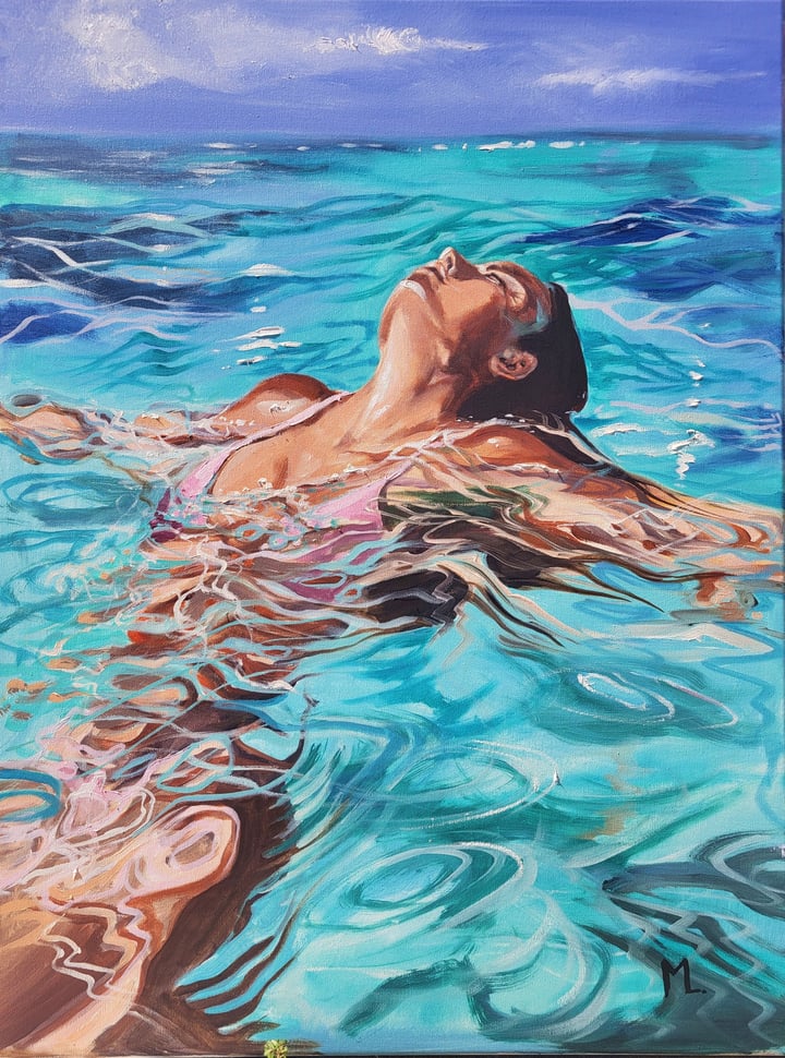 " UNDERWATER GIRL SWIMMING "