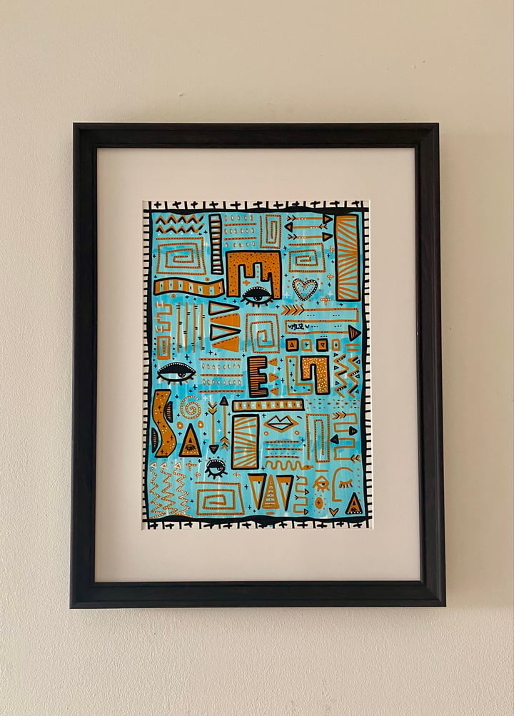 Original markers (alcool et acrylique) Méditation, Orange — ""Chakra Sacré"" · 21 × 29.7 cm by Marie-Laure Szlapka