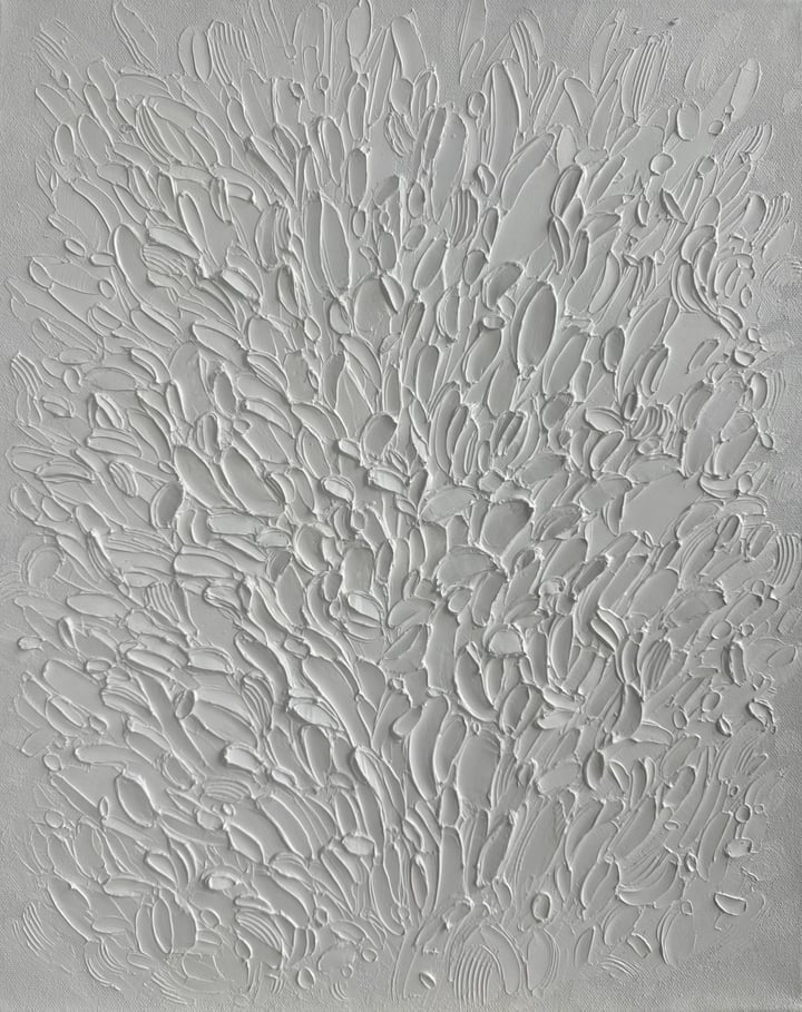 Original oil Abstract, White — "Imprint of Light" · 40 × 50.5 cm by Iva Urban