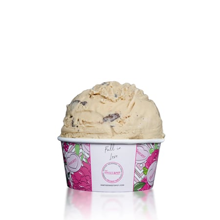 Coffee ice cream with espresso chocolatey chunks.