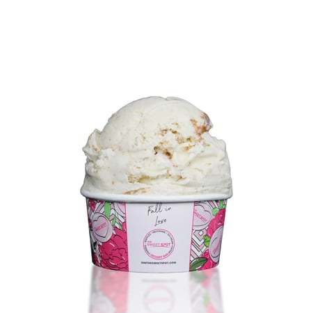 A buttery ice cream infused with cinnamon butter cookies and cinnamon pieces.