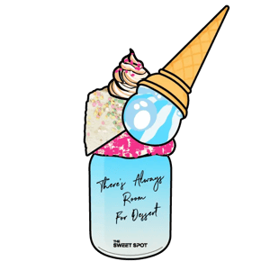 Unicorn milkshake with sprinkles and birthday cake crisp
