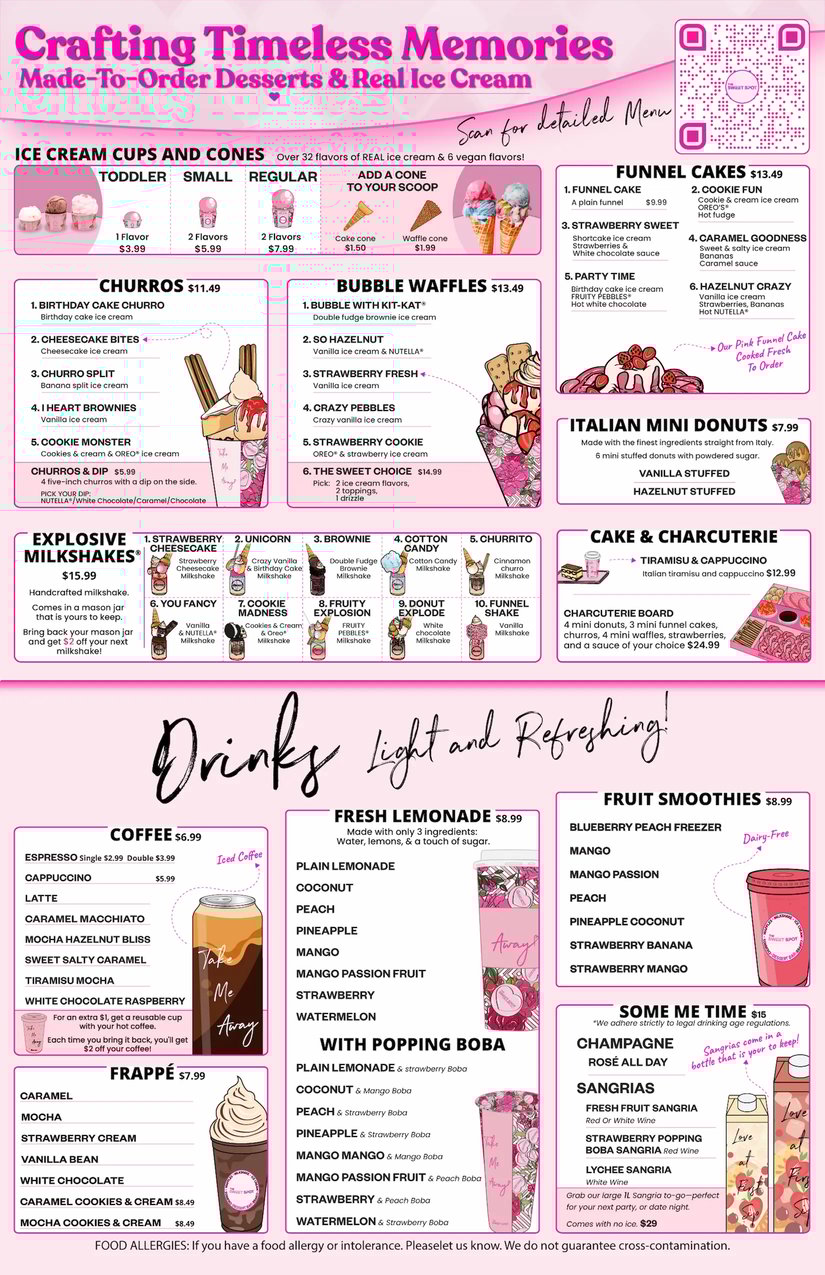 The sweet spot menu providence road