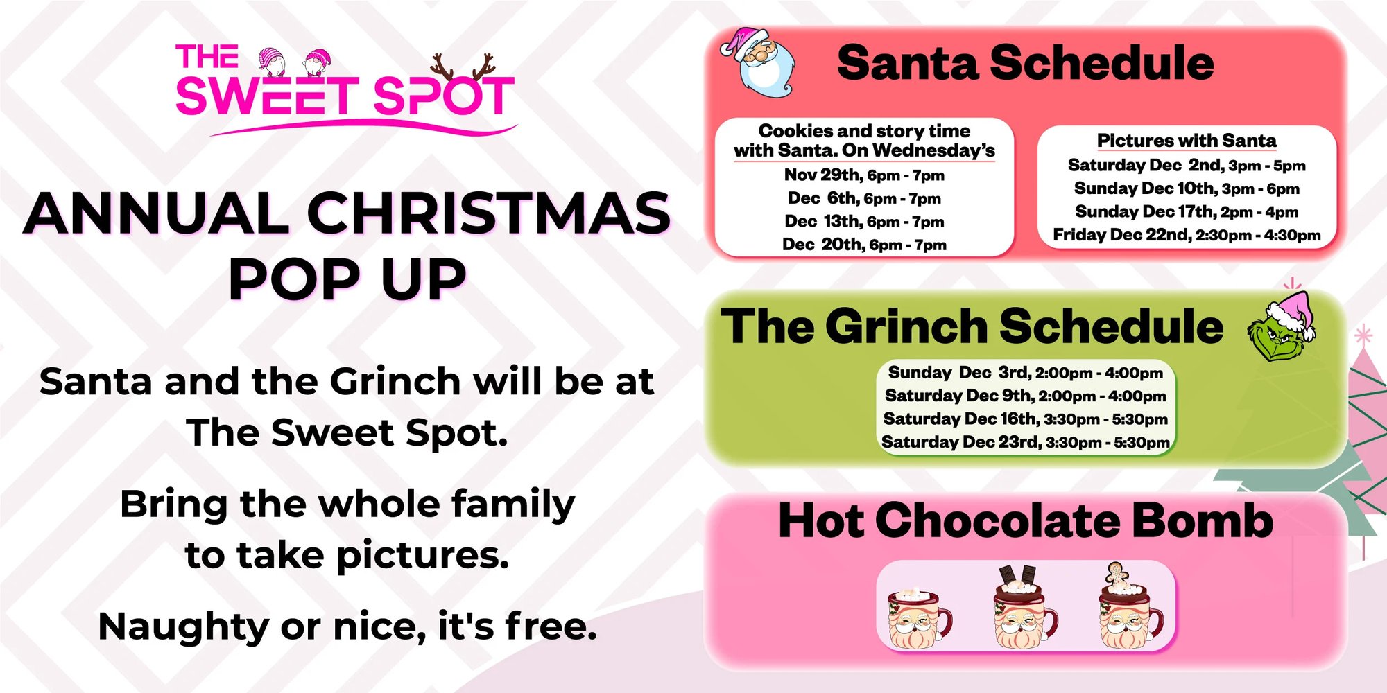 The sweet spot. The Grinch and Santa schedule.