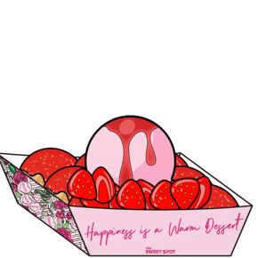 Strawberry Puffs with strawberry shortcake ice cream and fresh strawberries.