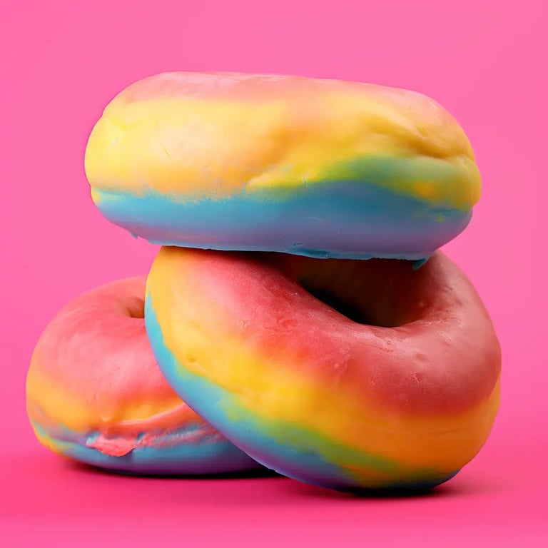 Rainbow bagels The Sweet Spot.