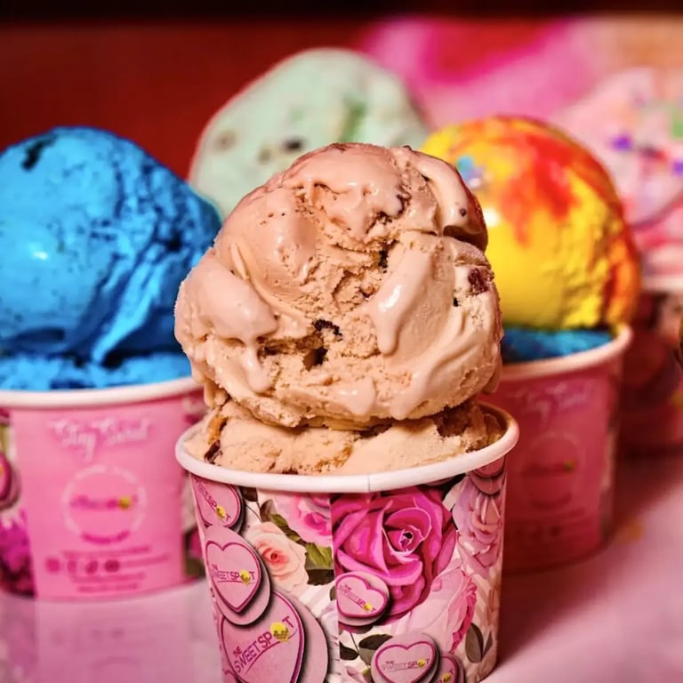 Over 32 premium ice cream flavors at The Sweet Spot