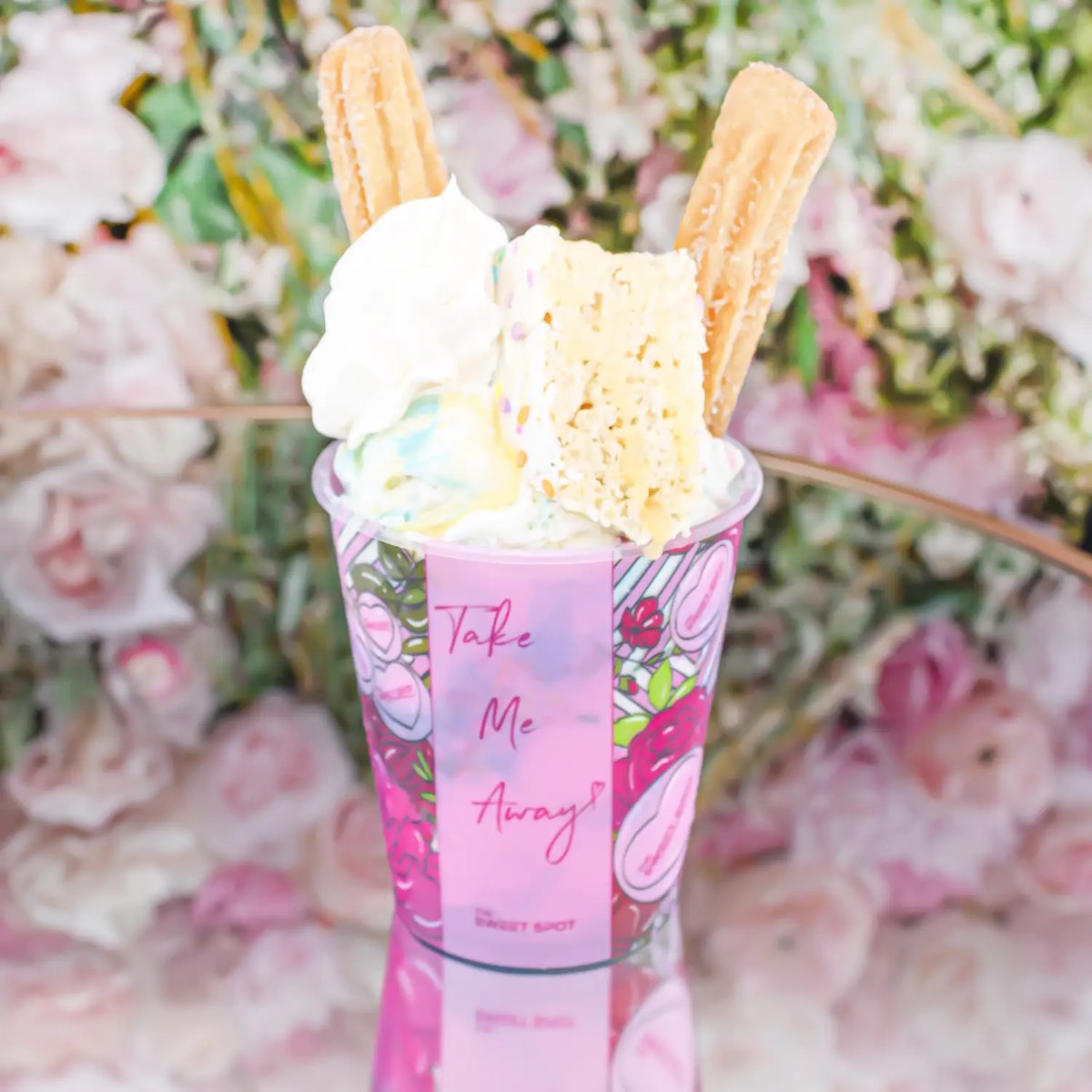 Birthday Cake Churro with ice cream and sprinkles
