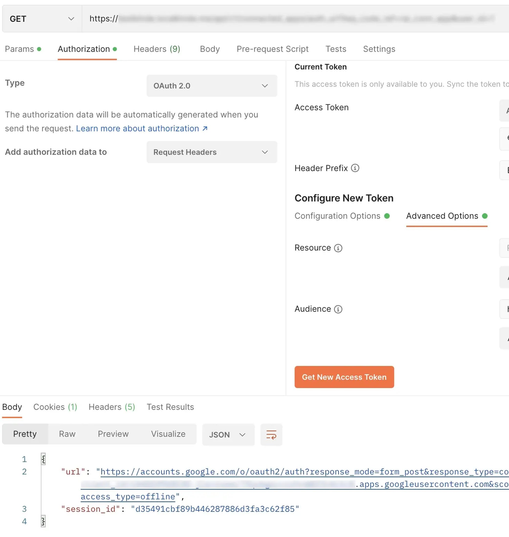 Getting session_id in Postman