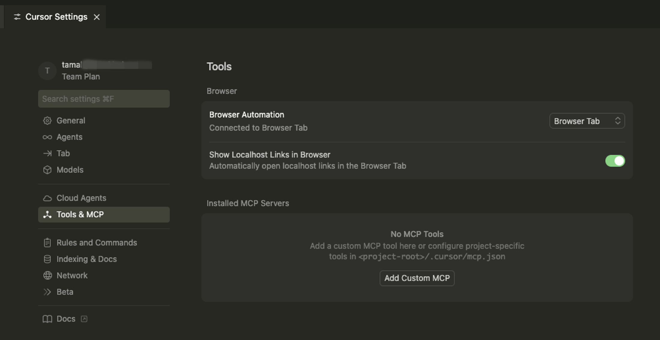 add MCP server in cursor
