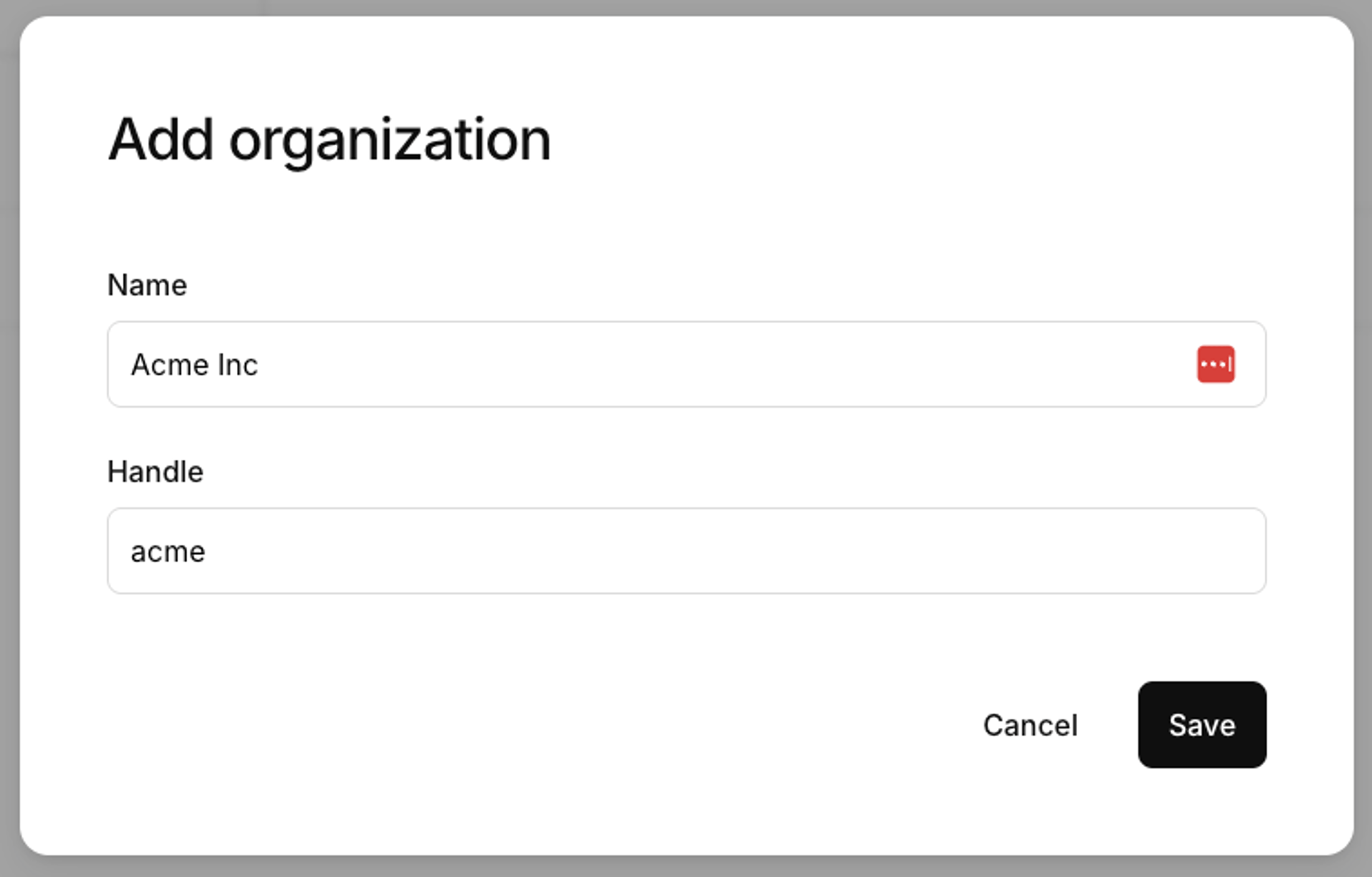 add new organization