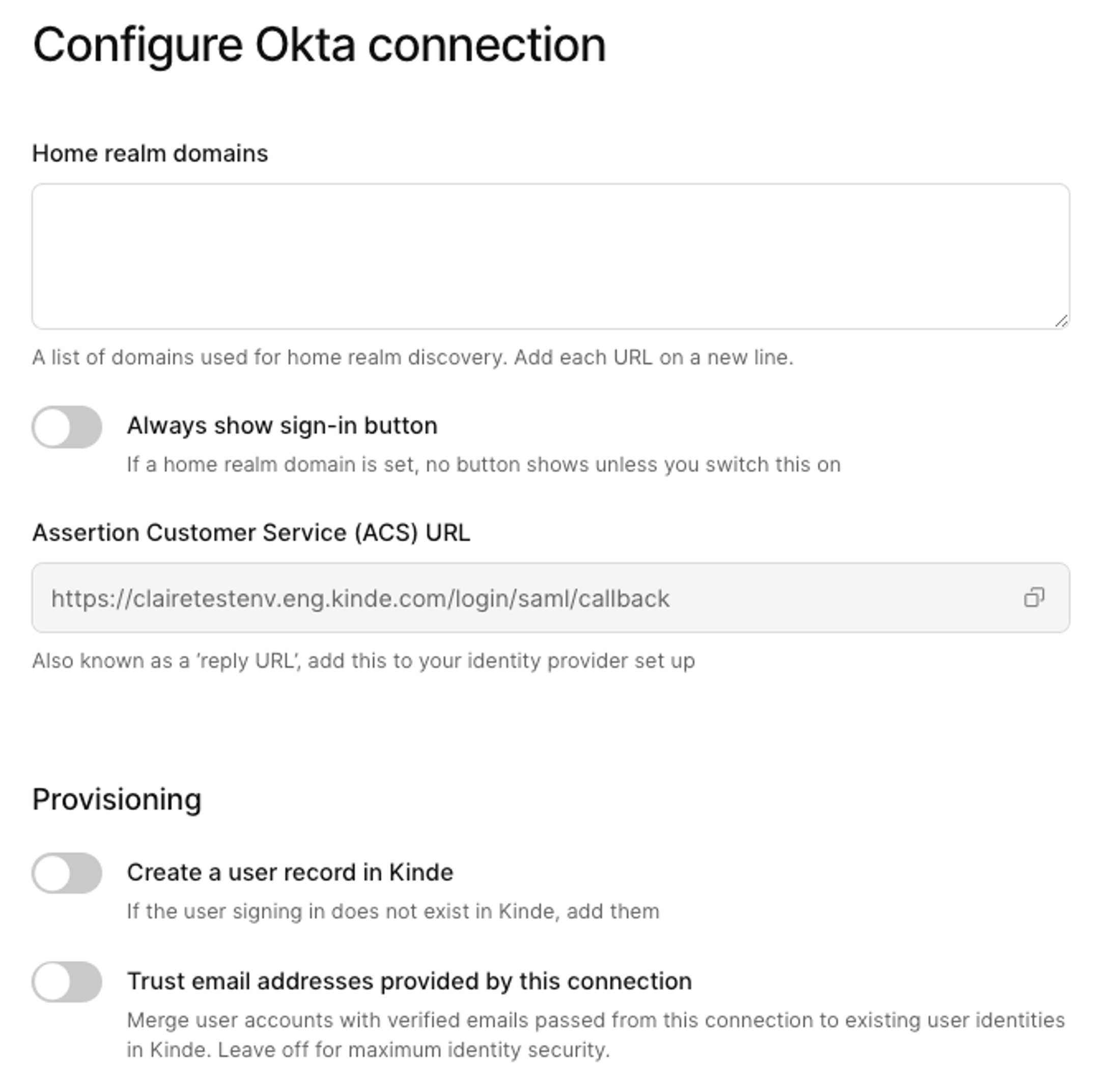 Okata config window with HRD