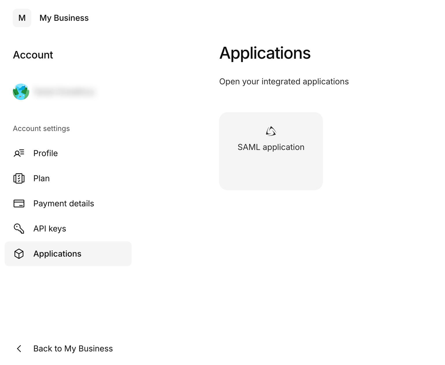 Application tile in the Kinde self-serve portal