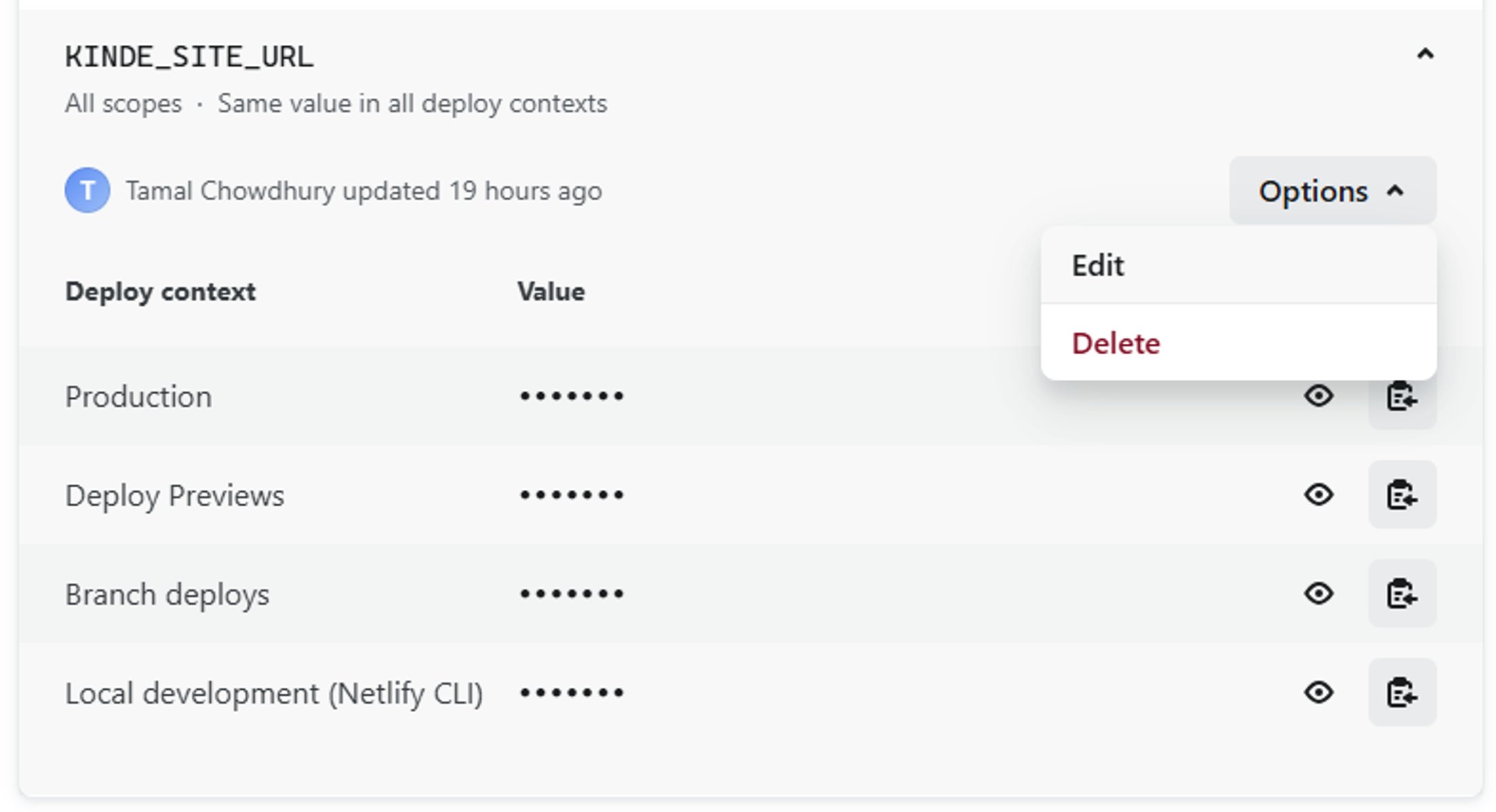 edit environment variables on netlify