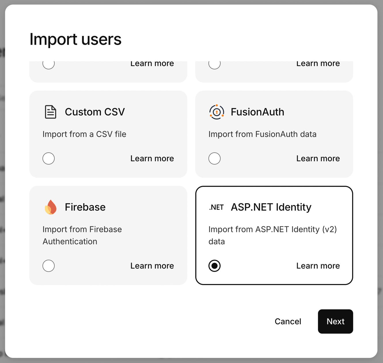 import from asp.net identity